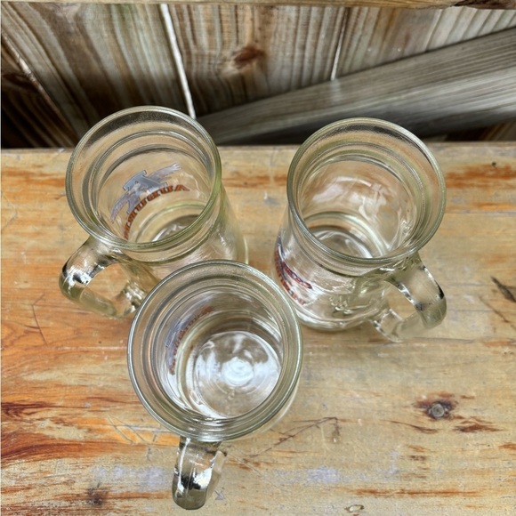 Set of 3 Vintage AU Auburn University 20oz Clear Glass Beer Stein Mugs - Picture 6 of 8